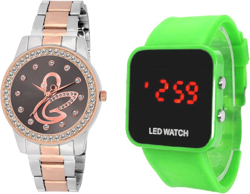 GREEN LED big screen -35 mm led KIDS DIGITAL Analog-Digital Watch - For Boys & Girls TRADITIONAL BLACK SWAN BIRD WOMEN AND LADIES WATCH WITH
