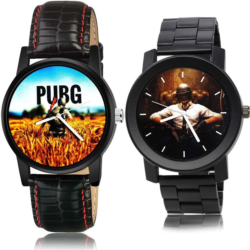 combo watch Analog Watch - For Boys Brand New Quartz Pubg Military Army And Pubg Military Army Chain Watch Black Color Boys And Men Watch - B476-B452 (Combo Of 2)