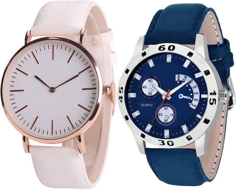 combo watch Analog Watch - For Girls Treading Collection Analogue White And Blue Color Boys And Men Watch - B63-B56 (Combo Of 2 )