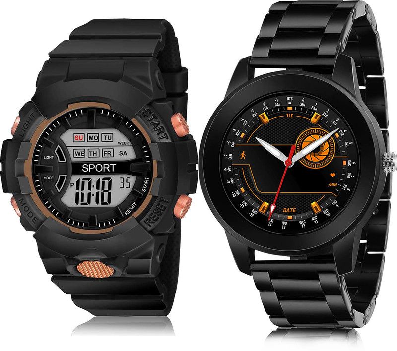 Analog-Digital Watch - For Boys Latest Wrist 2 Watch Combo For Boys And Men - DG33-(52-S-20)