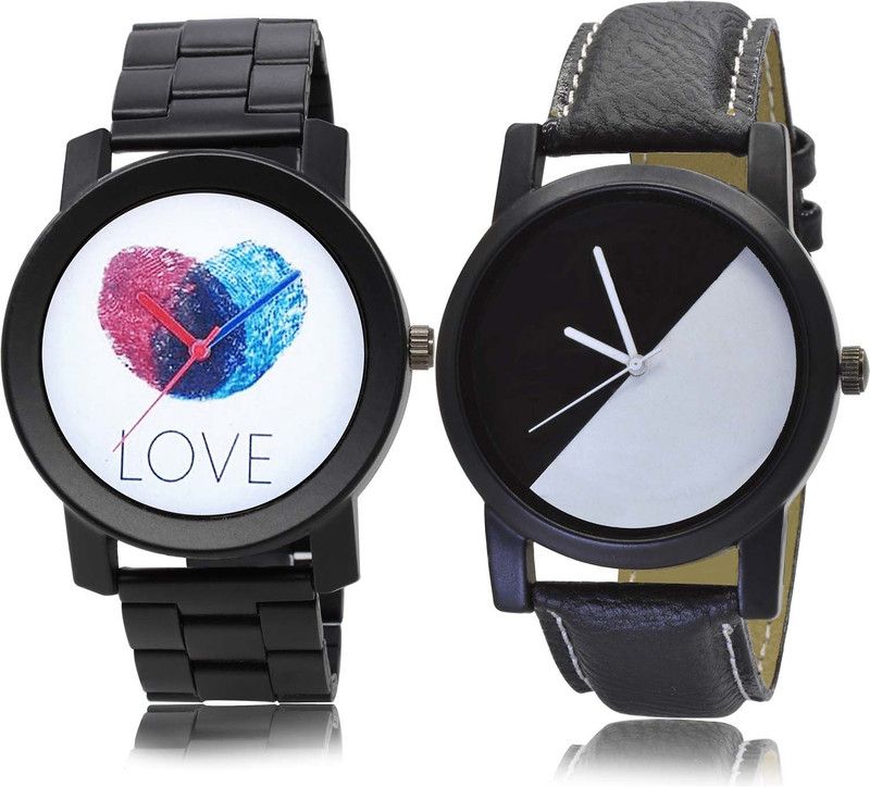 Analog Watch - For Boys Latest Unique Love Fingerprints Chain Watch Watch - B813-B32 (Combo Of 2 )