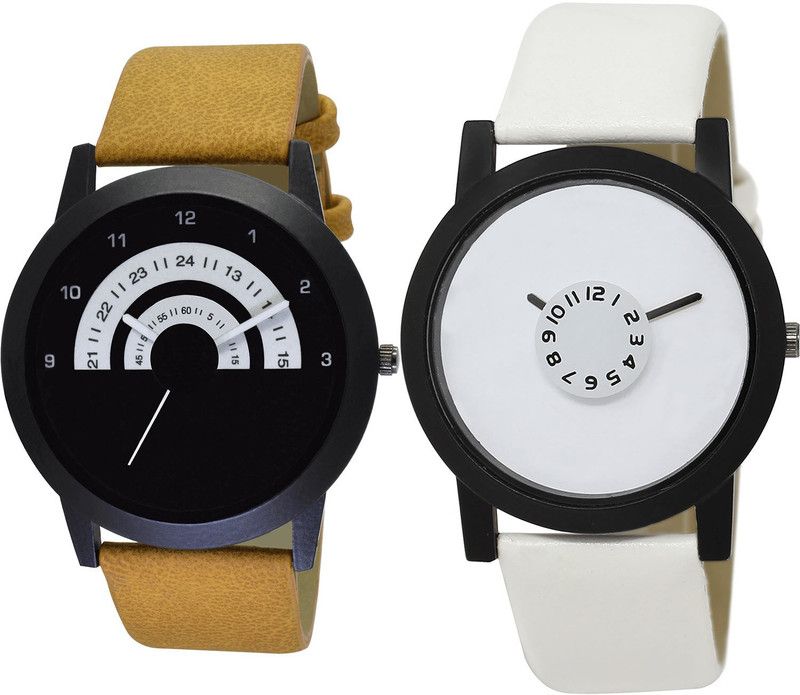 combo watch Analog Watch - For Girls Best Collection Analogue Brown And White Color Boys And Men Watch - B49-BL46.26 (Combo Of 2 )