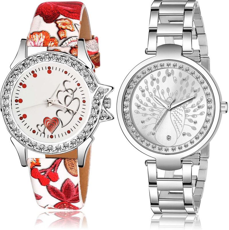 Analog Watch - For Girls Classical Luxury Love Heart And Chain Combo Watch For Girls And Women - G495-GM207