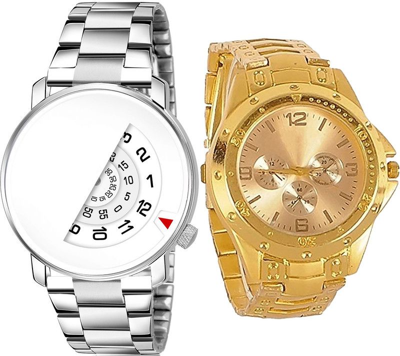 combo watch Analog Watch - For Men Modern Unique Day And Date Analog Silver And Gold Color Boys And Men Watch - BL46.106-B71 (Combo Of 2 )