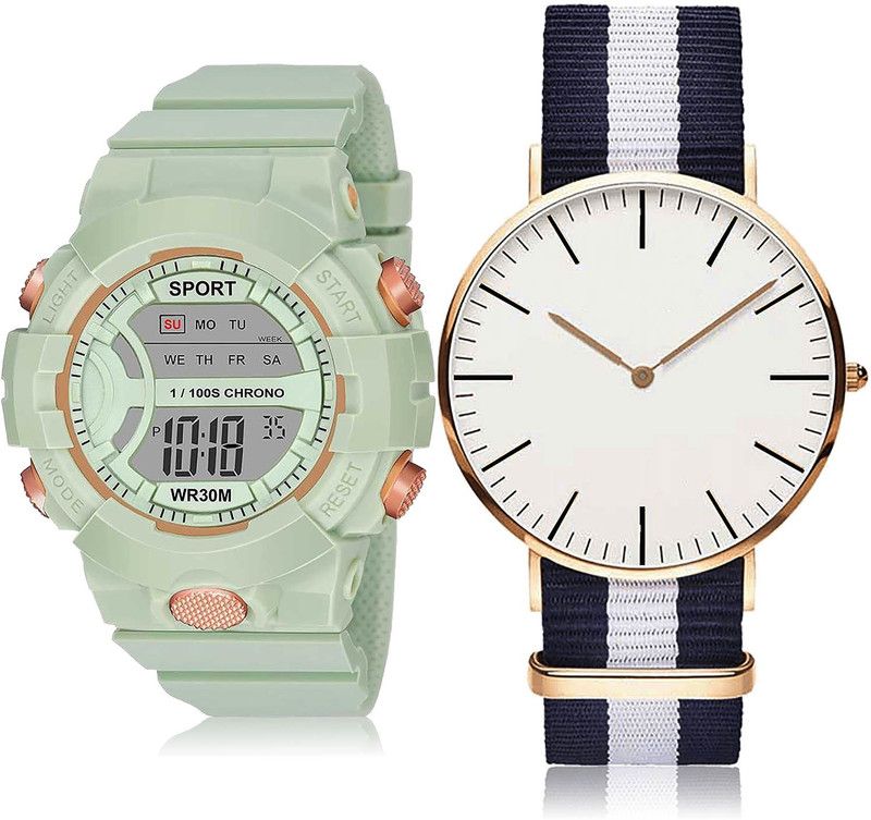 Analog-Digital Watch - For Girls Best Quartz 2 Watch Combo For Women And Girls - DG35-GC18