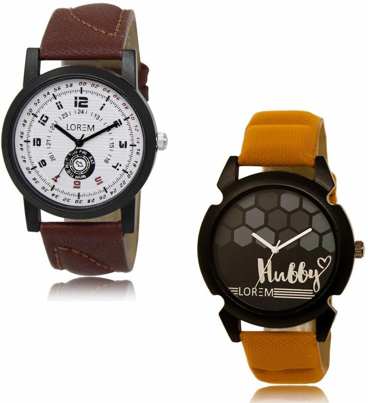 Analog Watch - For Men LR11-LR32 Multicolor Mate finish-Wifey Combo of 2