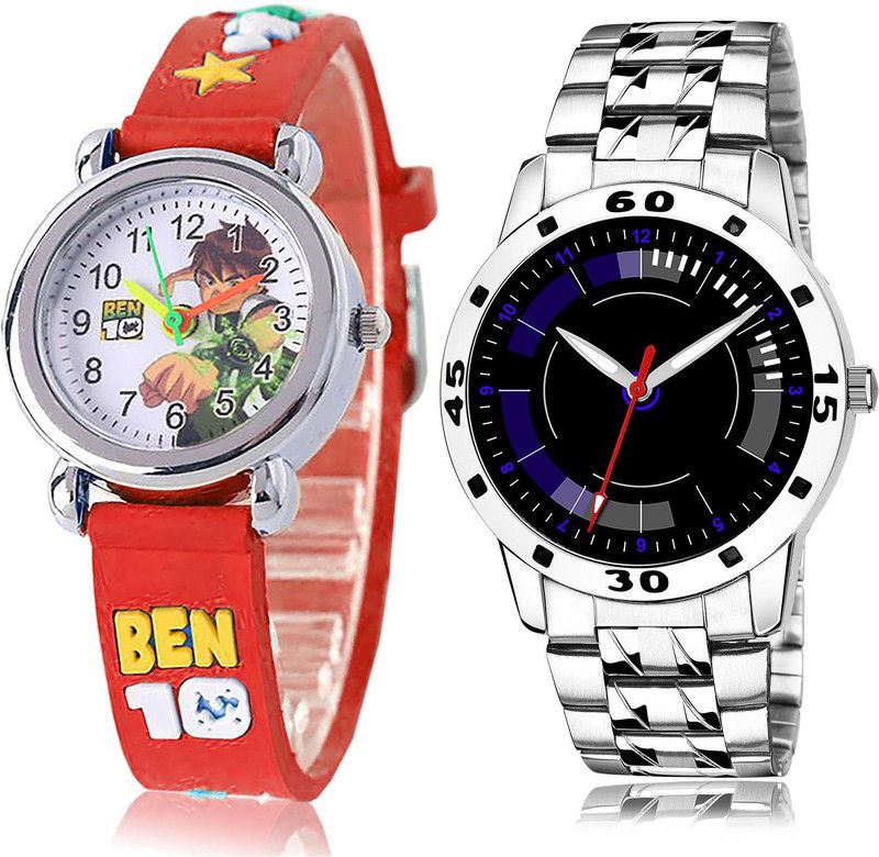 Analog Watch - For Boys Contemporary 3D Design 2 Watch Combo For Boys And Men - BK122-(44-S-19)