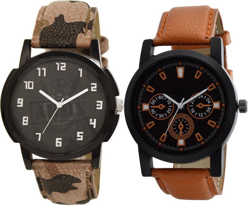 combo watch Analog Watch - For Girls Modish High Quality Army Analogue Brown Color Boys And Men Watch - BL46.3-B31 (Combo Of 2 )