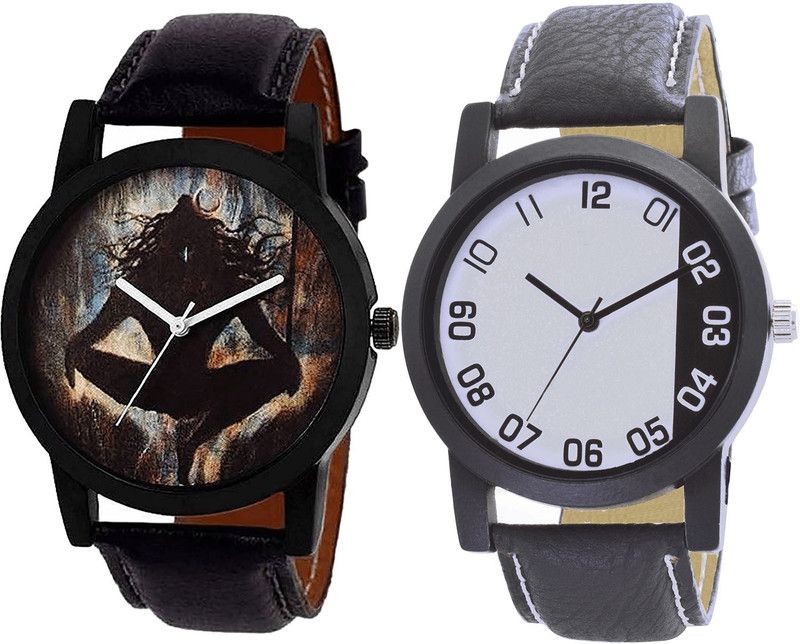 combo watch Analog Watch - For Girls Modern Unique Mahadev Analogue Black Color Boys And Men Watch - B24-B41 (Combo Of 2 )