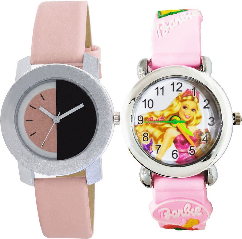 combo watch Analog Watch - For Girls Latest Casual Barbie Doll Analogue Pink Color Girls And Women Watch - G400-G321 (Combo of 2 )