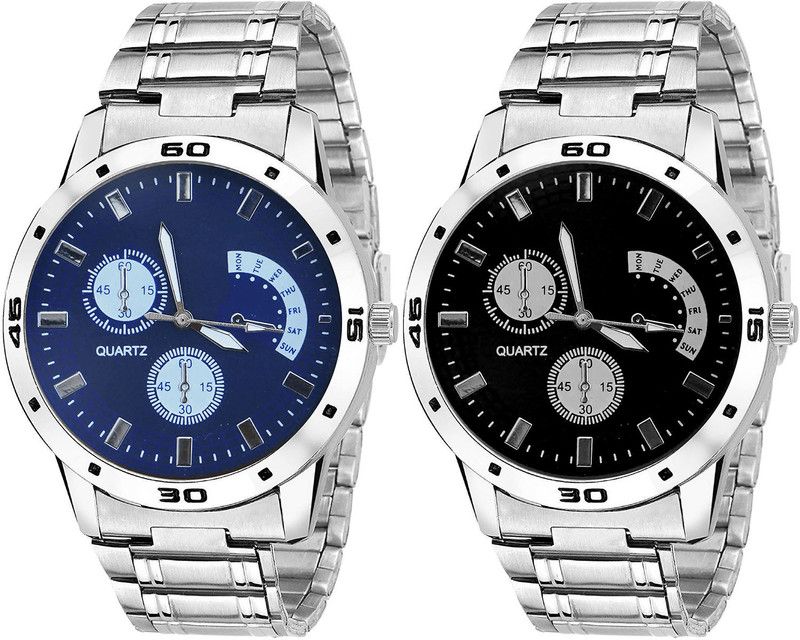 combo watch Analog Watch - For Girls New Collegian Analogue Silver Color Boys And Men Watch - B84-B83 (Combo Of 2 )