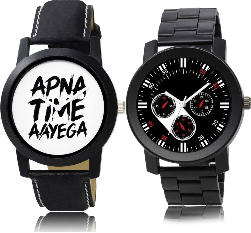 combo watch Analog Watch - For Men & Women Contemporary Stylish Apna Time Aayega And Chain Watch Combo Watch For Boys And Men - BO42-B948