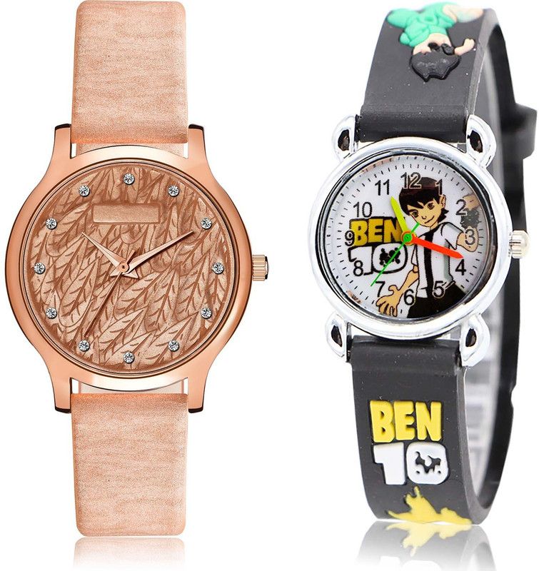 combo watch Analog Watch - For Girls Modern Quartz Ben 10 Kids 2 Watch Combo For Girls And Women - GM334-GC86