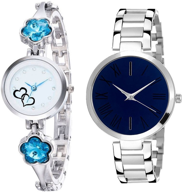 combo watch Analog Watch - For Girls Modern Technology Love Valentine Analogue Silver Color Girls And Women Watch - G432-G298 (Combo of 2 )
