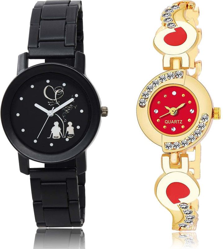 combo watch Analog Watch - For Women New Italian Designer Love Valentine Couple And Chain Combo Watch For Girls And Women - GO153-G441