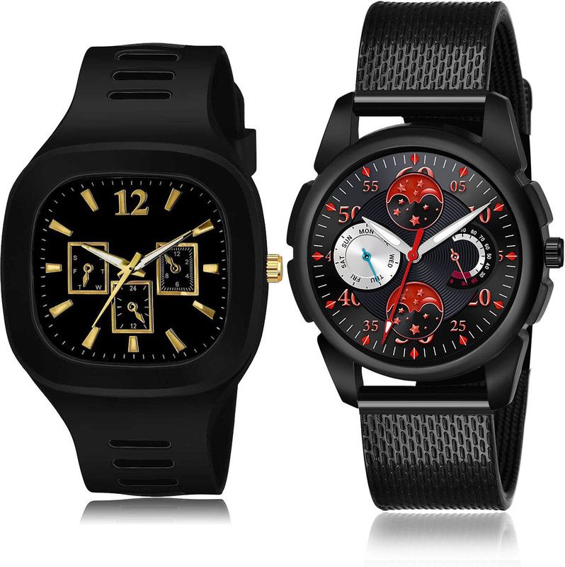 Analog Watch - For Men Modern Style 2 Watch Combo For Boys And Men - BC45-(50-S-10)