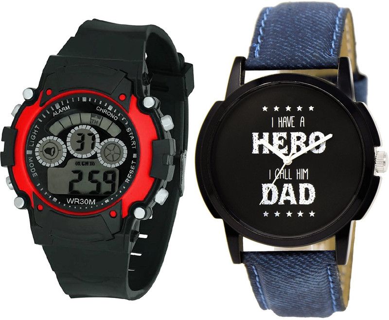 combo watch Analog Watch - For Girls Best Designer Kids Analogue Black And Blue Color Boys And Men Watch - B5-BL46.7 (Combo Of 2 )