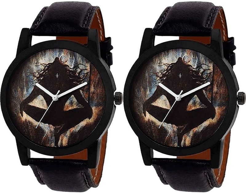 combo watch Analog Watch - For Girls Modern Party Wedding Mahadev Analogue Black Color Boys And Men Watch - B24-B24 (Combo Of 2 )