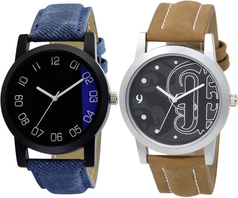 combo watch Analog Watch - For Girls Latest Royal Analogue Blue And Brown Color Boys And Men Watch - B37-BL46.14 (Combo Of 2 )
