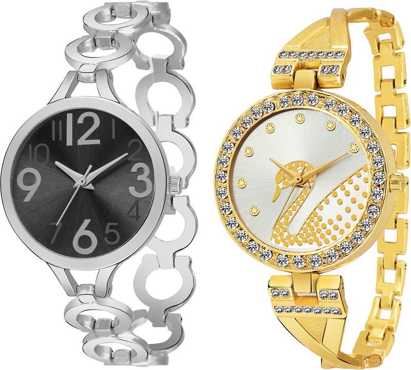 Analog Watch - For Women Combo pack 2 New Diamond Studded Watch For Girls & Women BB-07572
