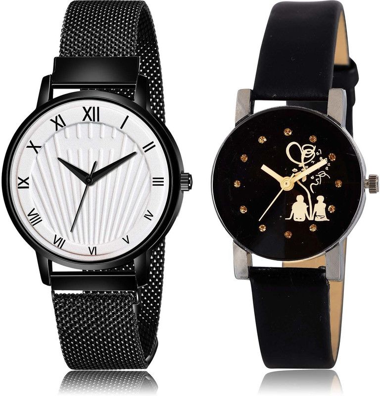 combo watch Analog Watch - For Girls Latest 3D Design Magnet And Love Valentine Couple 2 Watch Combo For Girls And Women - G514-G389