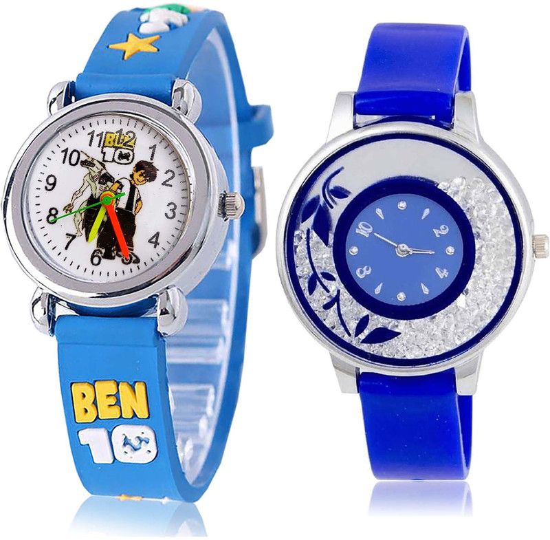 combo watch Analog Watch - For Girls Classical High Quality Ben 10 Kids And Flower 2 Watch Combo For Girls And Women - GC99-G87