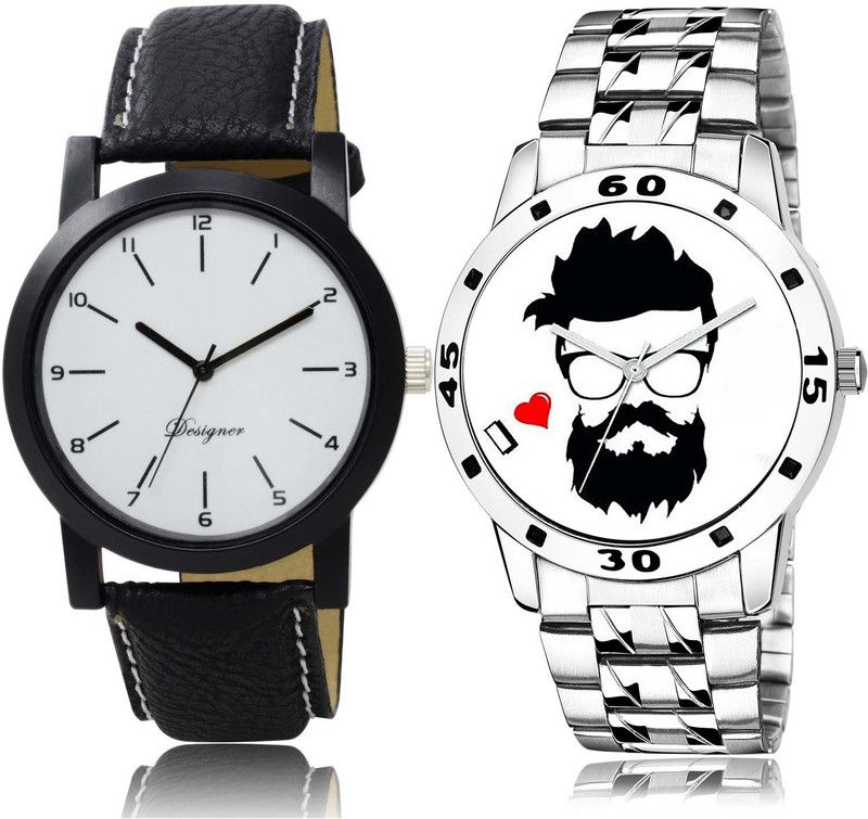 combo watch Analog Watch - For Men Modern Collection Beard Style Chain Watch Combo Watch For Boys And Men - BO4-B823