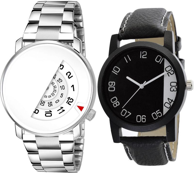 combo watch Analog Watch - For Men Treading Model Day And Date Analog Silver And Black Color Boys And Men Watch - BL46.106-B38 (Combo Of 2 )