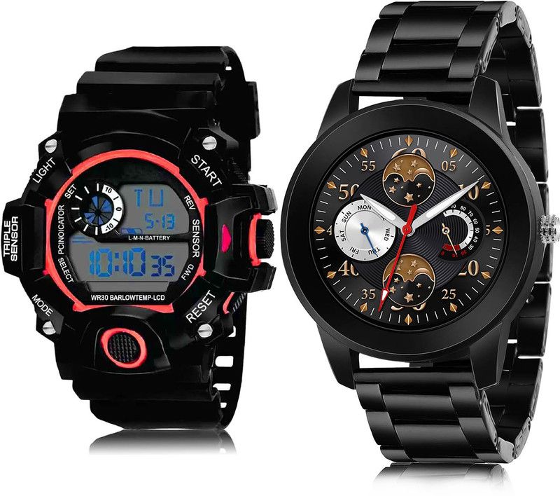 Analog-Digital Watch - For Men Latest Fashion 2 Watch Combo For Boys And Men - BC26-(49-S-20)