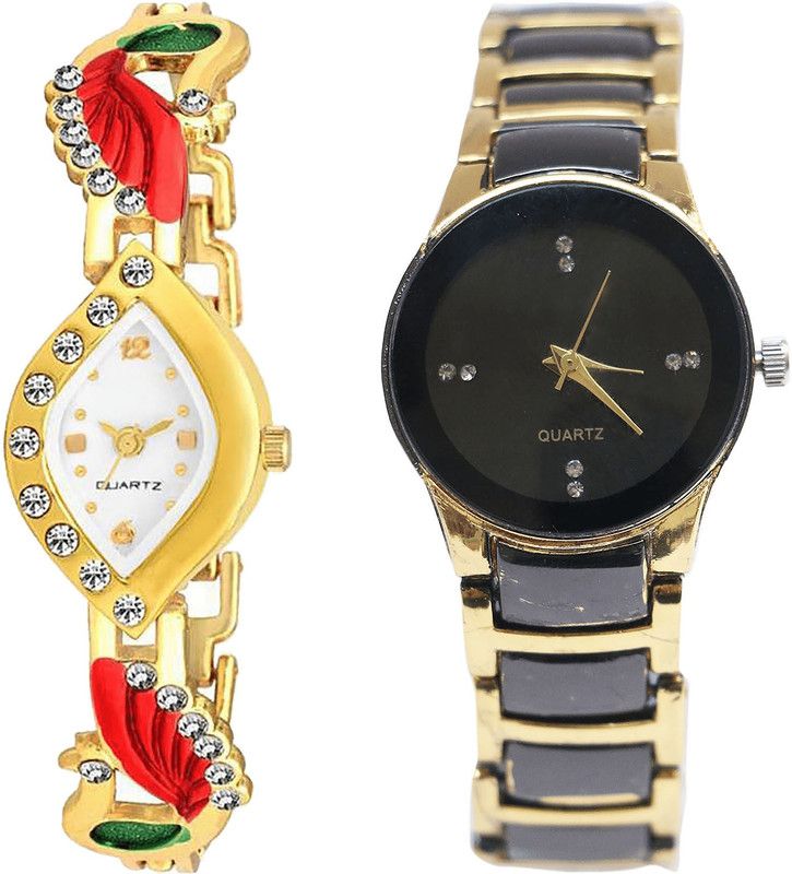 combo watch Analog Watch - For Girls Classical Style Peacock Analogue Gold Color Girls And Women Watch - G116-G208 (Combo Of 2 )