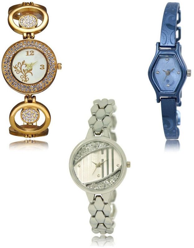 Latest Set of 3 Stylish Attractive Professional Designer Combo Analog Watch - For Women LR-204-218-223 Premium Quality Collection