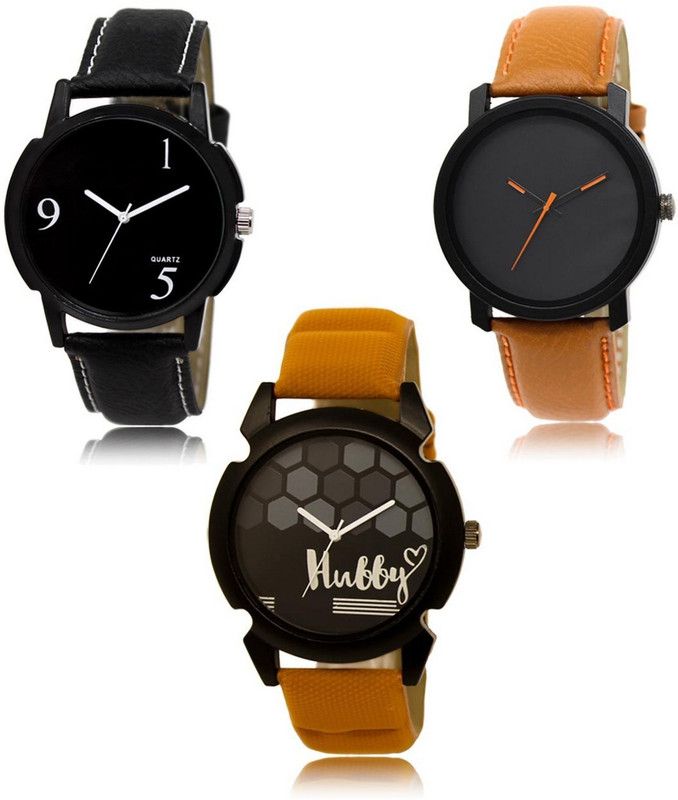 Stylish Attractive Professional Designer Combo Analog Watch - For Men R-06-20-32 Hot Selling Premium Quality Collection Latest Set of 3