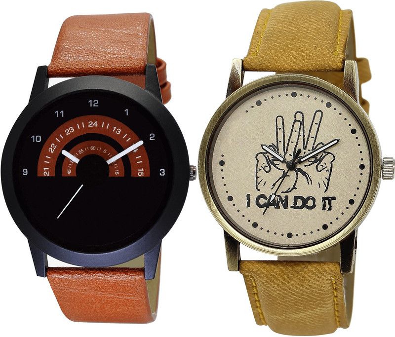combo watch Analog Watch - For Girls Treading Traditional I Cand Do It Analogue Brown Color Boys And Men Watch - B46-BL46.30 (Combo Of 2 )