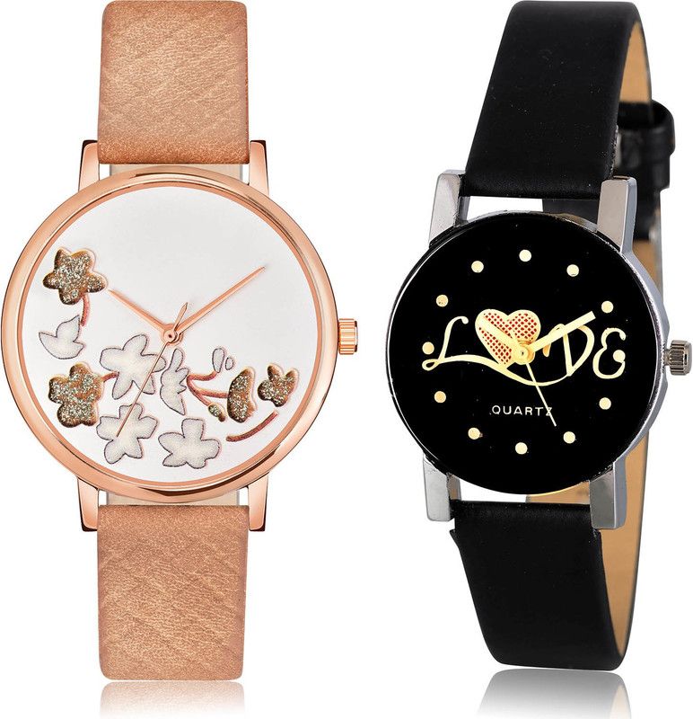 Analog Watch - For Girls Classical Heart 2 Watch Combo For Women And Girls - GM504-G390