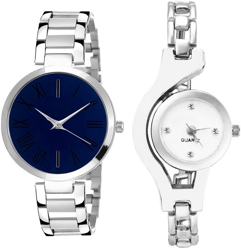 combo watch Analog Watch - For Girls Brand New Present Chain Analogue Silver Color Girls And Women Watch - G298-G70 (Combo of 2 )