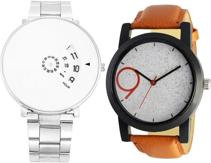 combo watch Analog Watch - For Girls Tread Analogue Silver And Brown Color Boys And Men Watch - B82-B33 (Combo Of 2 )