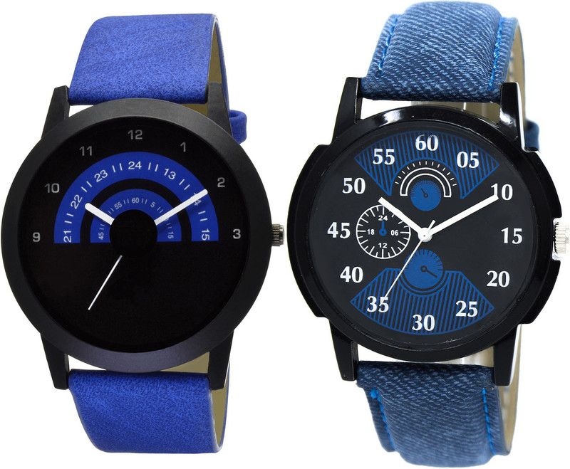 combo watch Analog Watch - For Girls Modish Valentine Analogue Blue Color Boys And Men Watch - B47-BL46.2 (Combo Of 2 )