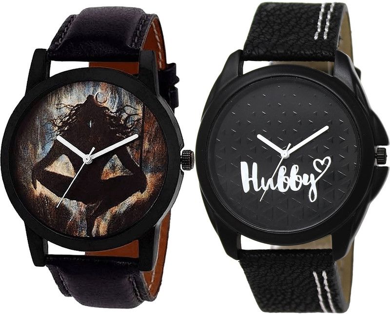 combo watch Analog Watch - For Girls Classical Royal Mahadev And Hubby Analogue Black Color Boys And Men Watch - B24-BL46.31 (Combo Of 2 )