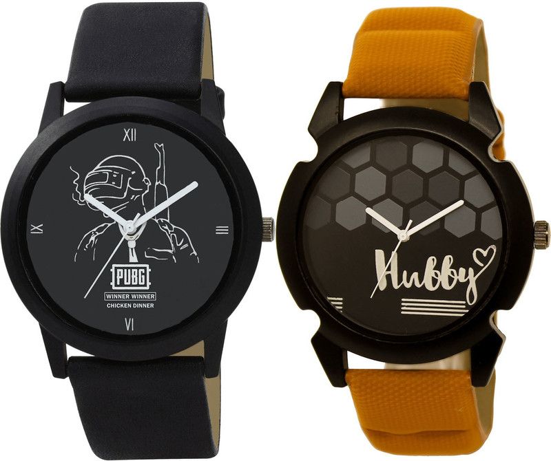 combo watch Analog Watch - For Men Classical Fashionable PUBG Military Army And Hubby Analog Black And Brown Color Boys And Men Watch - B164-BL46.32 (Combo Of 2 )