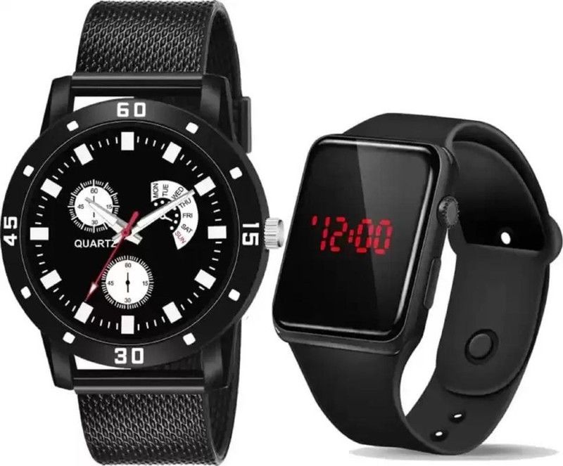 Analog-Digital Watch - For Boys Square digital and round analog Watch