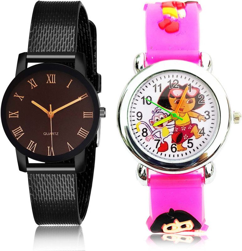 combo watch Analog Watch - For Women Modern Tread Sports And Dora The Explorer Kids 2 Watch Combo For Girls And Women - G529-GC196