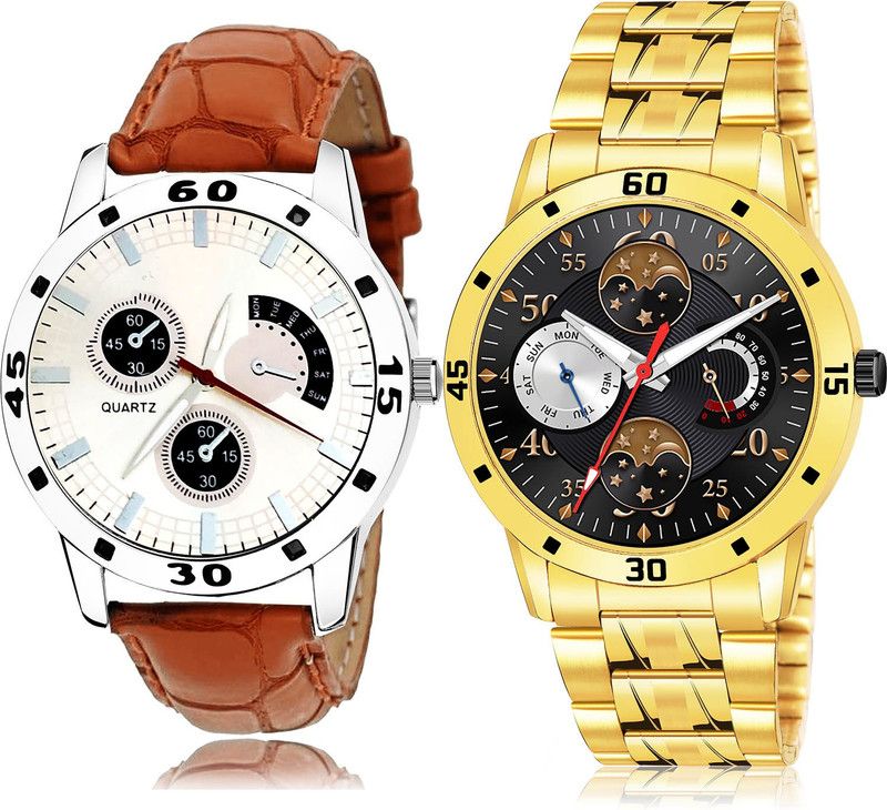 Analog Watch - For Men Treading Analogue 2 Watch Combo For Boys And Men - B52-(49-S-21)