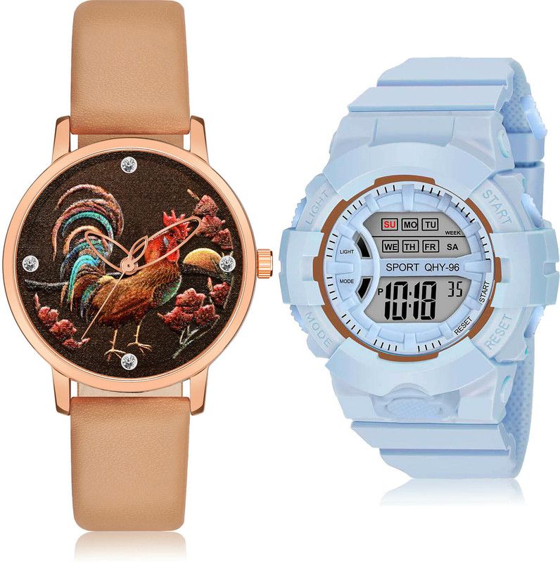 Analog-Digital Watch - For Girls Latest Analogue 2 Watch Combo For Women And Girls - GM367-DG34