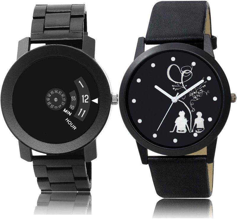 Analog Watch - For Men Brand New Wrist Speedometer And Couple Love Chain Combo Watch For Boys And Men - BO48-BO46