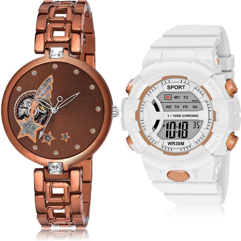 Analog-Digital Watch - For Women Brand New Royal 2 Watch Combo For Women And Girls - G663-DG37