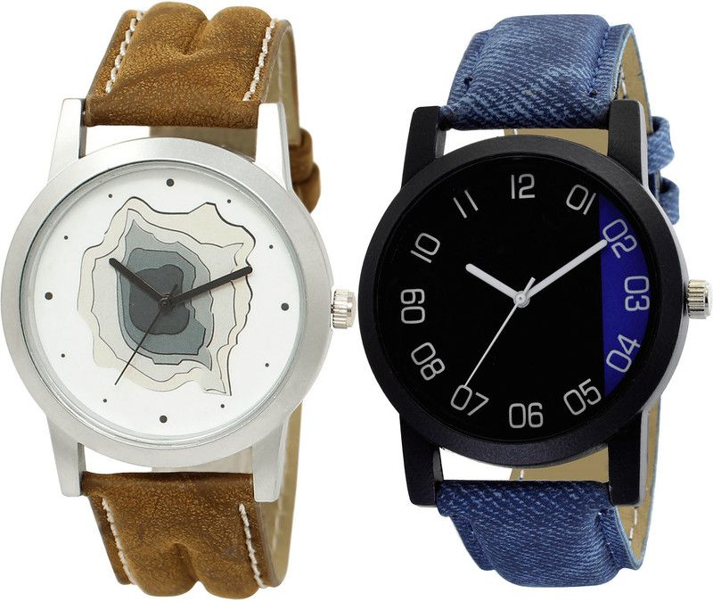 combo watch Analog Watch - For Girls Contemporary Quartz Analogue Brown And Blue Color Boys And Men Watch - BL46.9-B37 (Combo Of 2 )