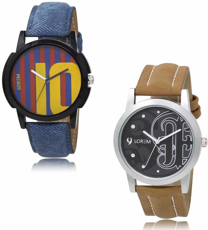 Analog Watch - For Men LR10-LR14 Multicolor Messi-Casual Combo of 2