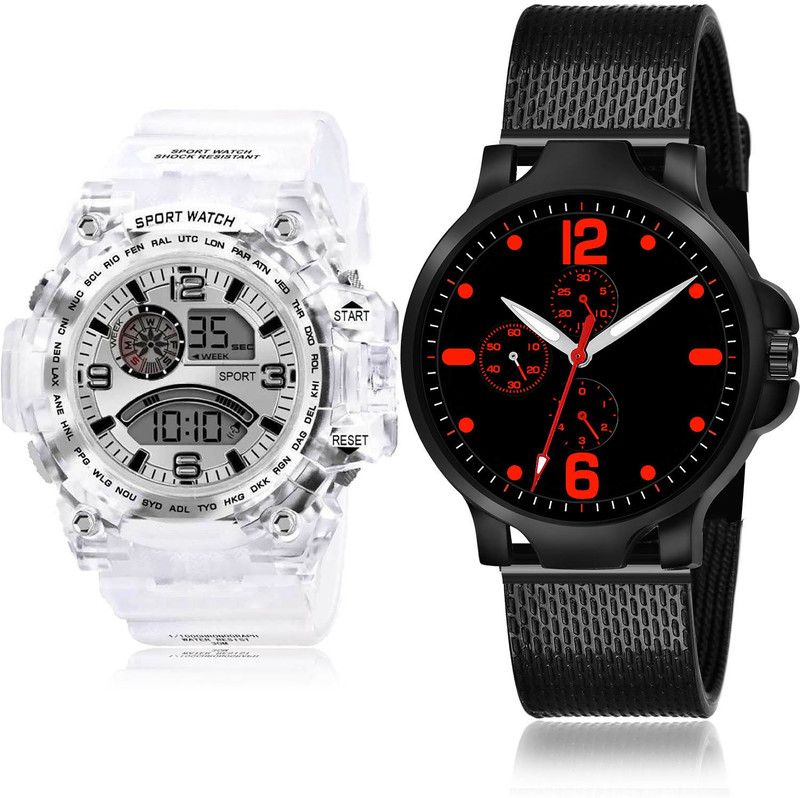 Analog-Digital Watch - For Men Brand New Italian Designer 2 Watch Combo For Boys And Men - BC31-(69-S-10)