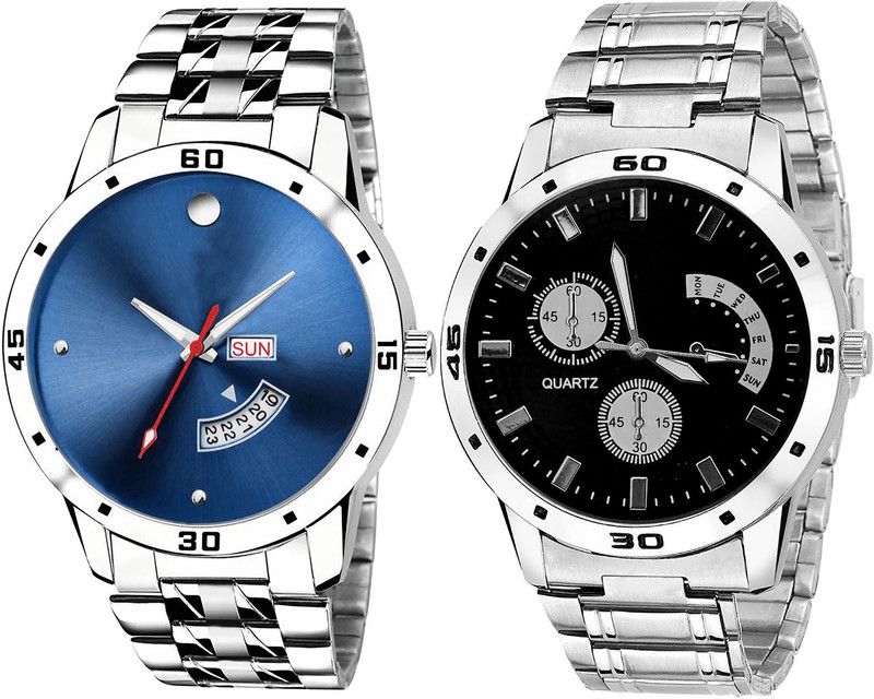 combo watch Analog Watch - For Girls Classical Gift Day And Date Analogue Silver Color Boys And Men Watch - BL46.105-B83 (Combo Of 2 )