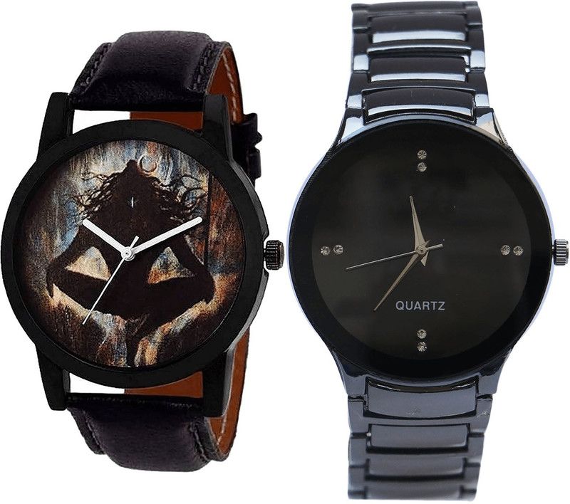 combo watch Analog Watch - For Girls Brand New Rich Mahadev Analogue Black Color Boys And Men Watch - B24-B67 (Combo Of 2 )
